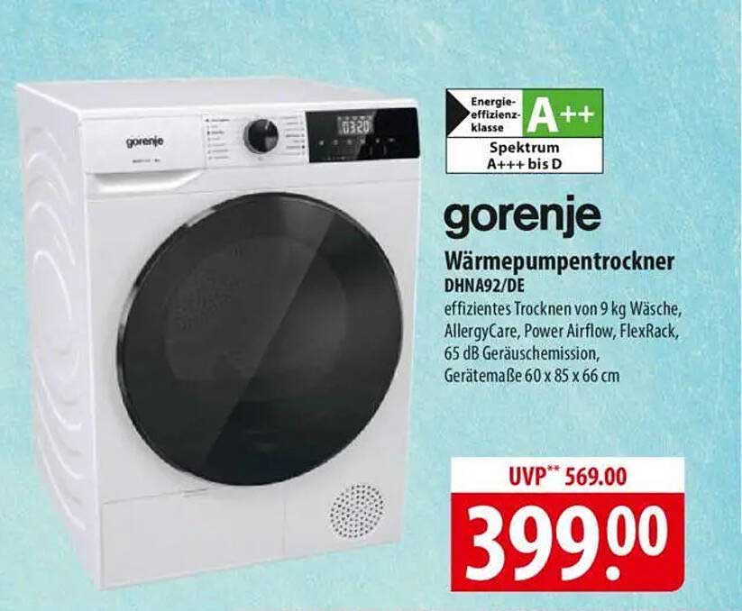 gorenje Wärmepumpentrockner DHN492/DE