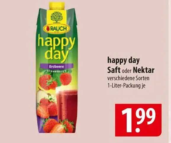 happy day Saft oder Nektar verschiedene Sorten 1-Liter-Packung je
