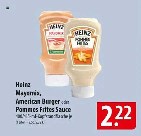 Heinz Mayomix, American Burger oder Pommes Frites Sauce 400/415 ml