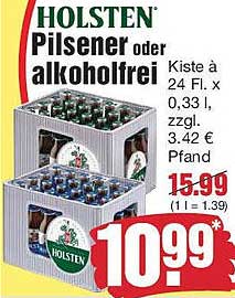 HOLSTEN Pilsener oder alkoholfrei Kiste à 24 Fl. x 0,33 l