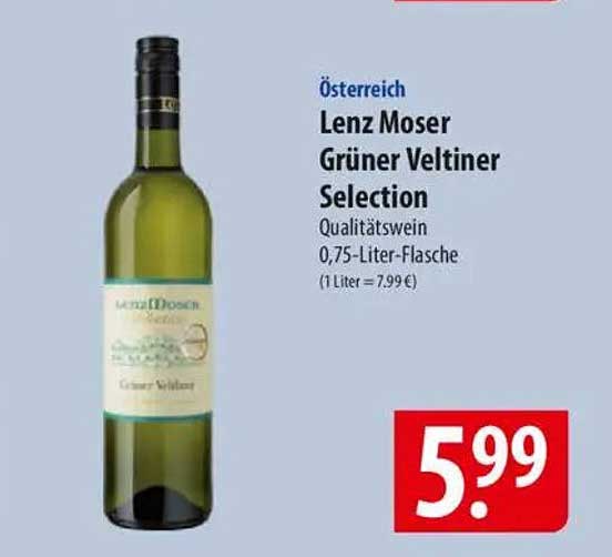 Lenz Moser Grüner Veltliner Selection 0,75 Liter-Flasche