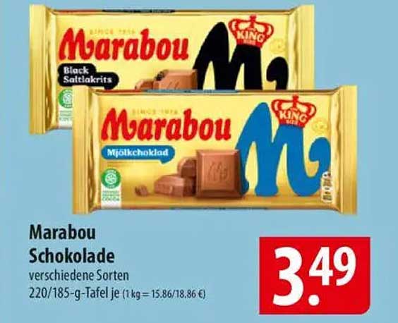 Marabou Schokolade verschiedene Sorten