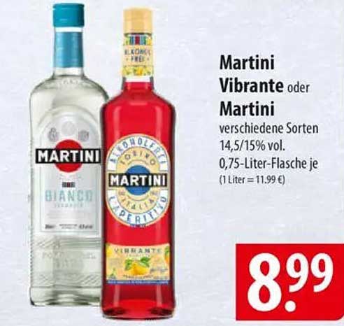 Martini Vibrante oder Martini 0,75-Liter-Flasche