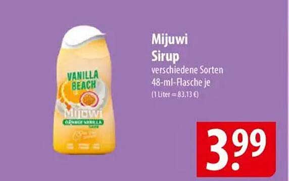 Mijuwi Sirup verschiedene Sorten 48-ml-Flasche
