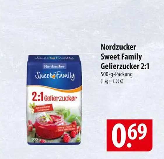 Nordzucker Sweet Family Gelierzucker 2:1 500-g-Packung