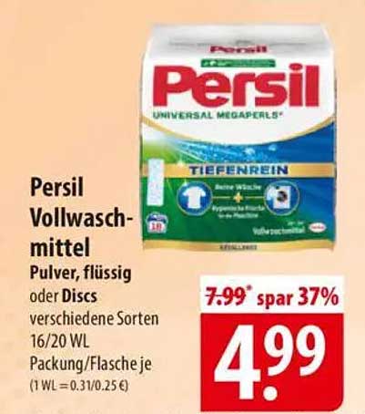 Persil Vollwaschmittel - Pulver, flüssig oder Discs - verschiedene Sorten