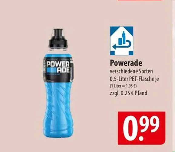 Powerade verschiedene Sorten 0,5-Liter PET-Flasche