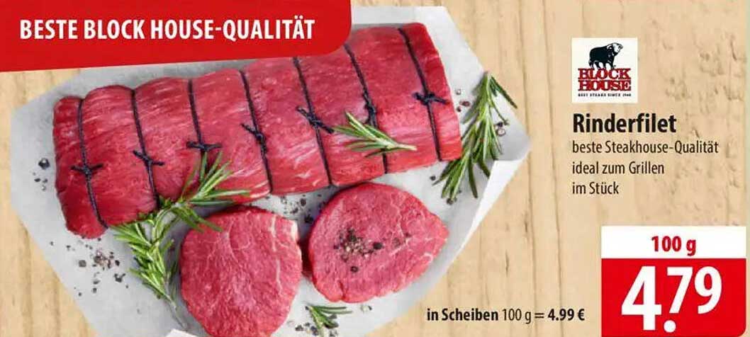 Rinderfilet - Beste Steakhouse-Qualität von BLOCK HOUSE