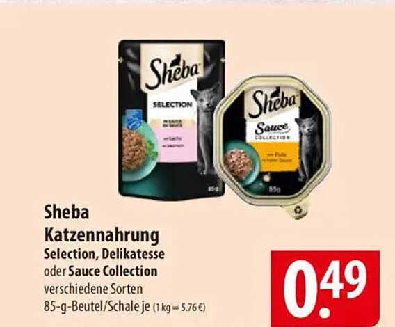 Sheba Katzennahrung Selection, Delikatessen oder Sauce Collection 85-g-Beutel/Schale