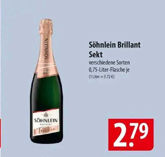 Söhnlein Brillant Sekt verschiedene Sorten 0,75-Liter-Flasche