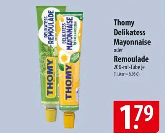 Thomy Delikatess Mayonnaise oder Remoulade 200-ml-Tube