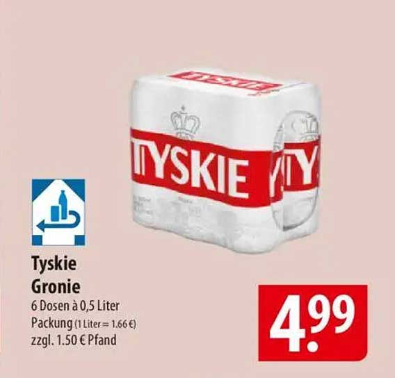 Tyskie Gronie - 6 Dosen à 0,5 Liter