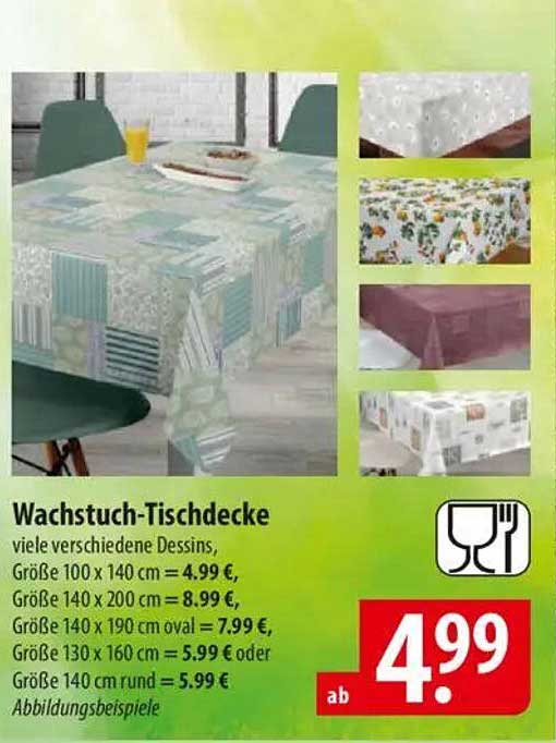 Wachstuch-Tischdecke – viele verschiedene Dessins