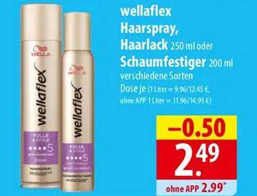 wellaflex Haarspray 250 ml oder Schaumfestiger 200 ml - verschiedene Sorten