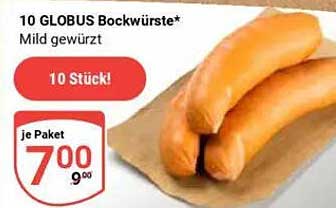 10 GLOBUS Bockwürste* Mild gewürzt