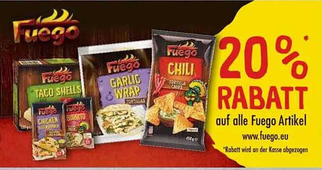 20 % Rabatt auf alle Fuego Artikel