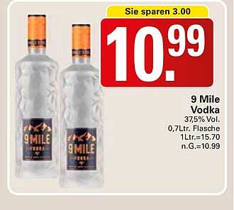 9 Mile Vodka 0,7 L Flasche