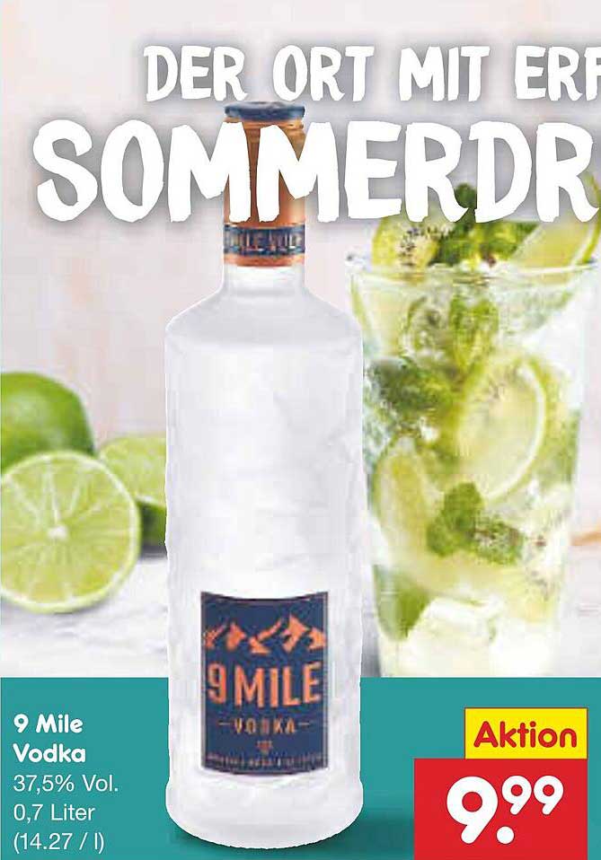 9 Mile Vodka 37,5% Vol. 0,7 Liter