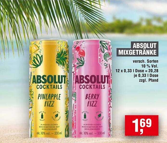 ABSOLUT Mixgetränke - Pineapple Fizz & Berry Fizz
