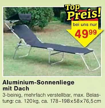 Aluminium-Sonnenliege mit Dach