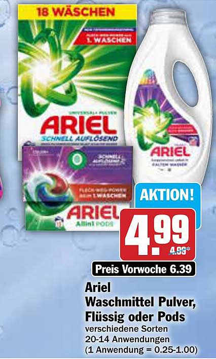 Ariel Waschmittel Pulver, Flüssig oder Pods - Verschiedene Sorten