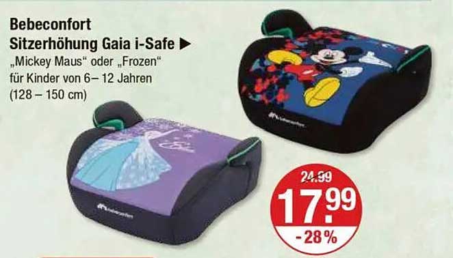 Bebecar Sitzhöhe Gaia i-Safe – Mickey Maus oder Frozen für Kinder