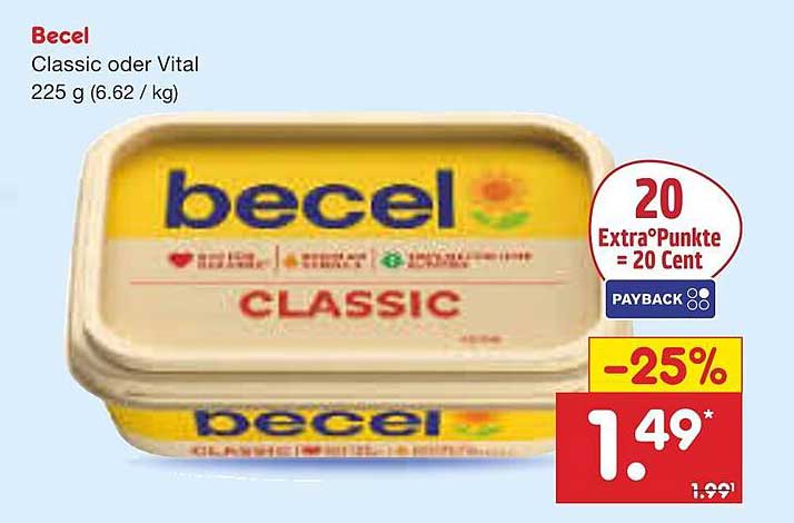 Becel Classic oder Vital 225 g