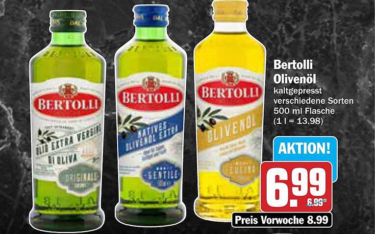 Bertolli Olivenöl kaltgepresst verschiedene Sorten 500 ml Flasche