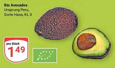 Bio Avocados - Sorte Hass - Ursprung Peru, KL II
