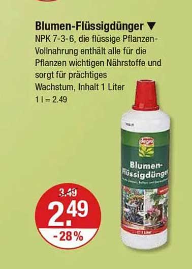 Blumen-Flüssigdünger - NPK 7-3-6, 1 Liter