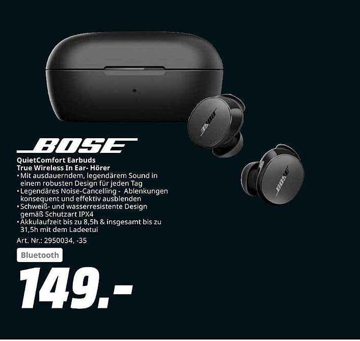Bose QuietComfort Earbuds – True Wireless In-Ear-Hörer