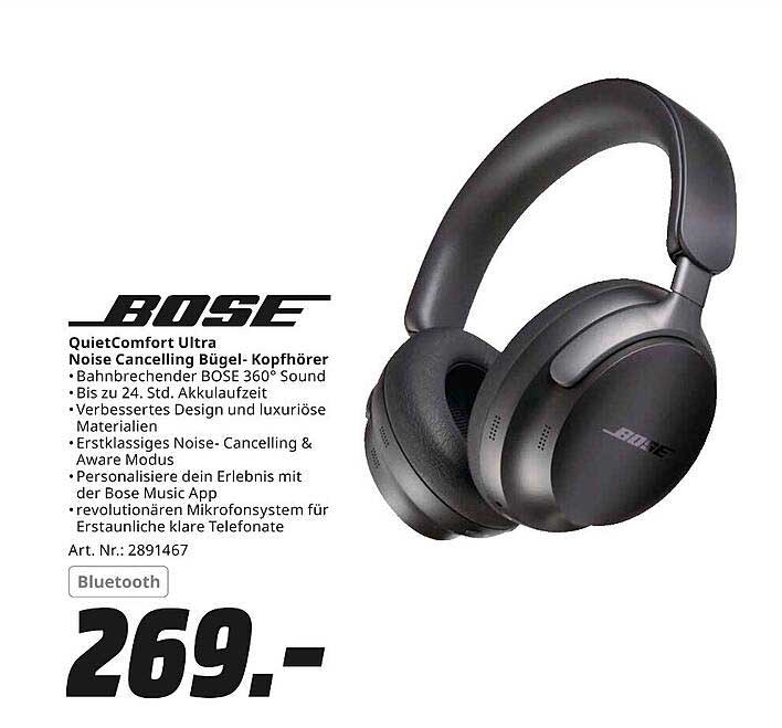 Bose QuietComfort Ultra Noise Cancelling Bügel-Kopfhörer