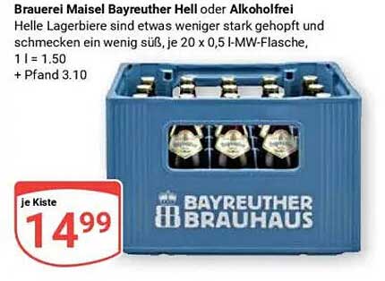 Brauerei Maisel Bayreuther Hell oder Alkoholfrei