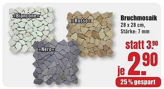 Bruchmosaik 28 x 28 cm, Stärke: 7 mm – ein elegantes Gestaltungselement für Ihr Zuhause