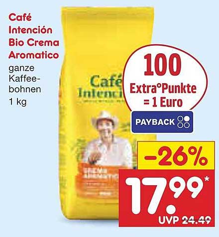 Café Intención Bio Crema Aromatico – ganze Kaffeebohnen 1 kg