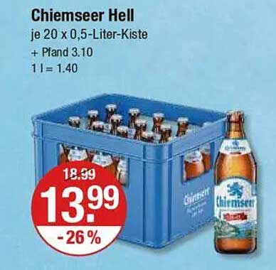 Chiemseer Hell 20 x 0,5-Liter-Kiste