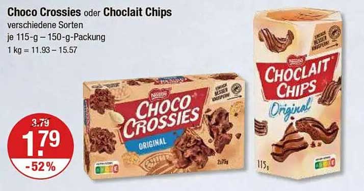 Choco Crossies oder Chocolait Chips - verschiedene Sorten