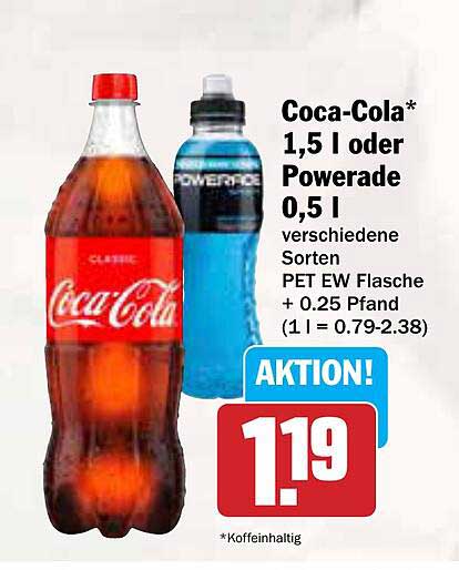 Coca-Cola* 1,5 l oder Powerade 0,5 l