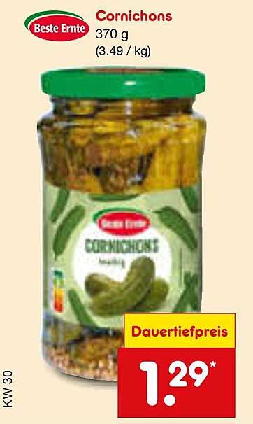 Cornichons 370 g von Beste Ernte - Dauerangebot zum Uns schlagen Preis!