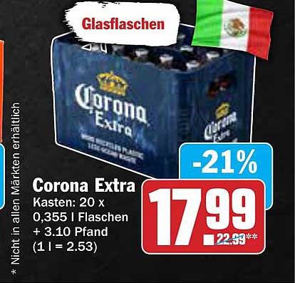 Corona Extra Kasten - 21% Rabatt!