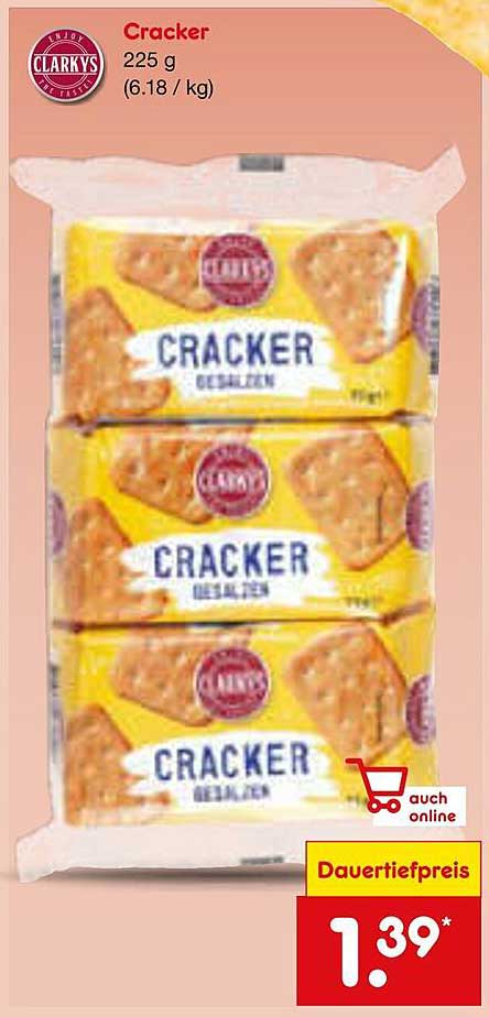 Cracker gesalzen 225 g - Clarky's