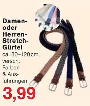 Damen- oder Herren-Stretch-Gürtel ca. 80–120 cm, verschieden Farben & Ausführungen