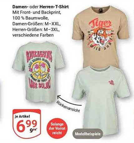 Damen- oder Herren-T-Shirt mit Front- und Backprint