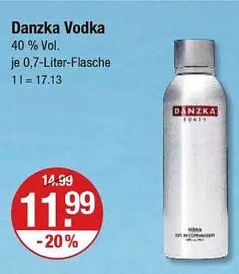 Danzka Vodka 40 % Vol - je 0,7-Liter-Flasche