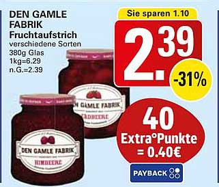 DEN GAMLE FABRIK Fruchtaufstrich verschiedene Sorten 380g Glas