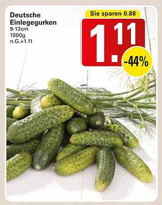 Deutsche Einlegegurken 9-12cm - 1000g
