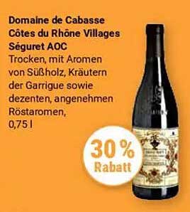Domaine de Cabasse Côtes du Rhône Villages Séguret AOC, 0,75 l