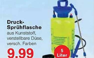 Druck-Sprühlasche aus Kunststoff, verstellbare Düse, verschieden Farben