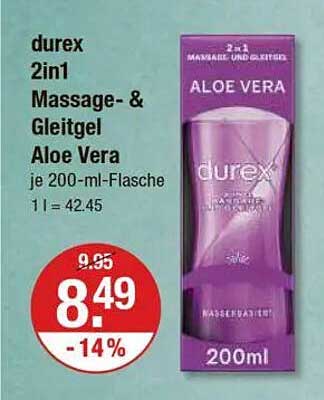 durex 2in1 Massage- & Gleitgel Aloe Vera je 200-ml-Flasche