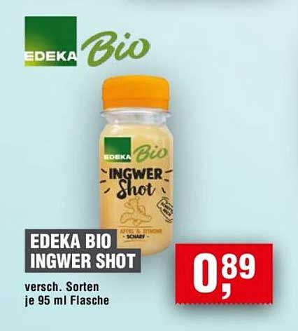 EDEKA BIO INGWER SHOT - Verschiedene Sorten je 95 ml Flasche